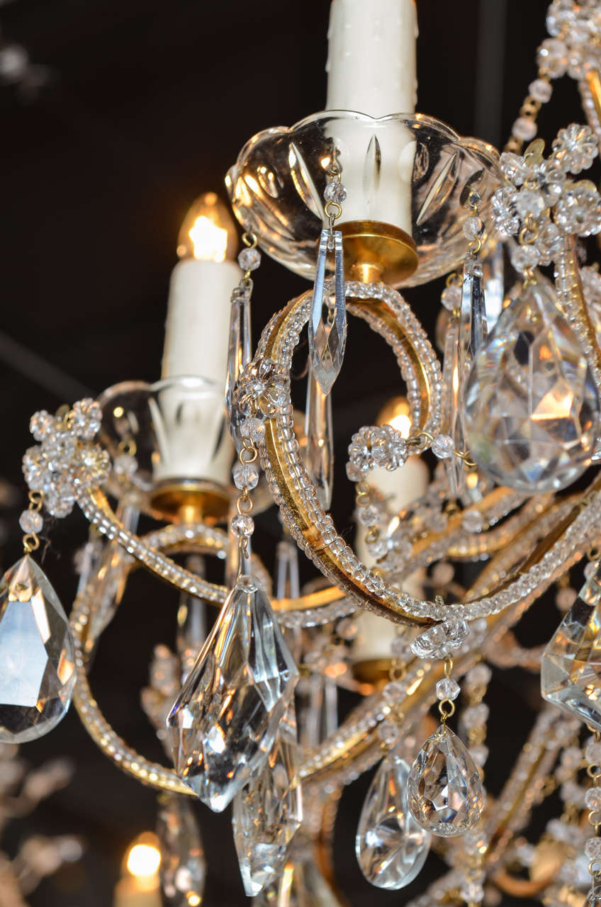 Louis XV Style Eight-Light Crystal 19th Century, Chandelier with Gilt Armature 5