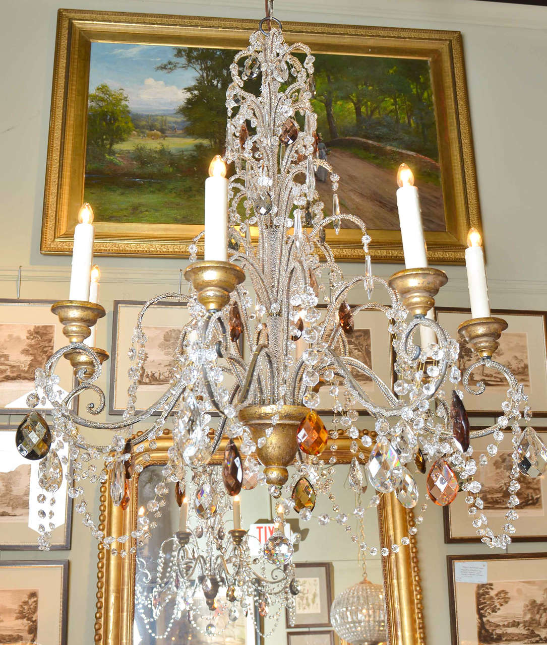 Italian Crystal Chandelier with 8 Lights at 1stDibs