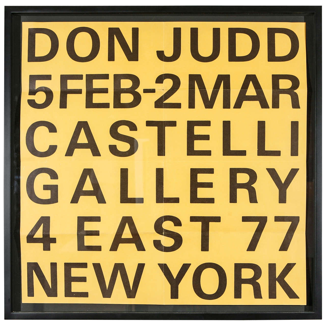 Rare Original Donald Judd Lithograph Announcing Exhibition- 1966