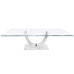 Modern Lucite and Glass Dining Table