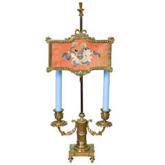 A Charming Louis XVI Style Bouillotte Lamp with Adjustable Shade