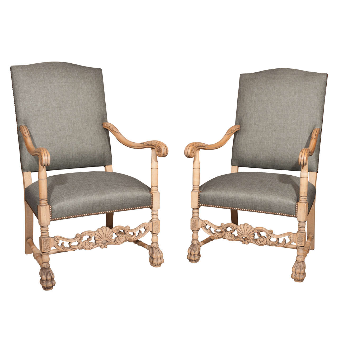 Pair of Flemish armchairs For Sale