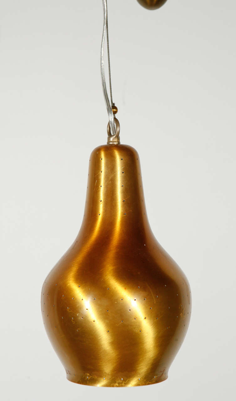 Finnish Brass Paavo Tynell Pendant For Sale