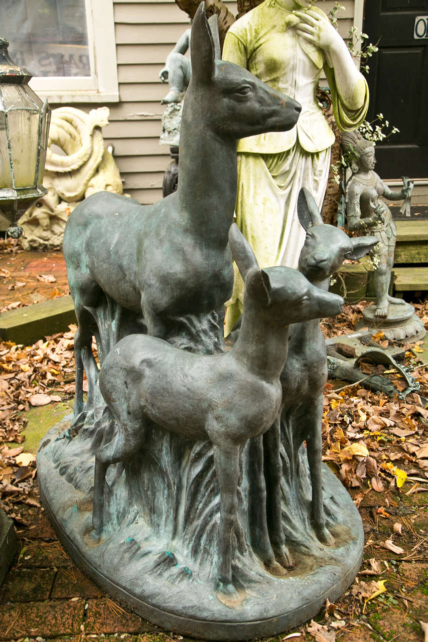 Bronze Doe and Her Fawns 1