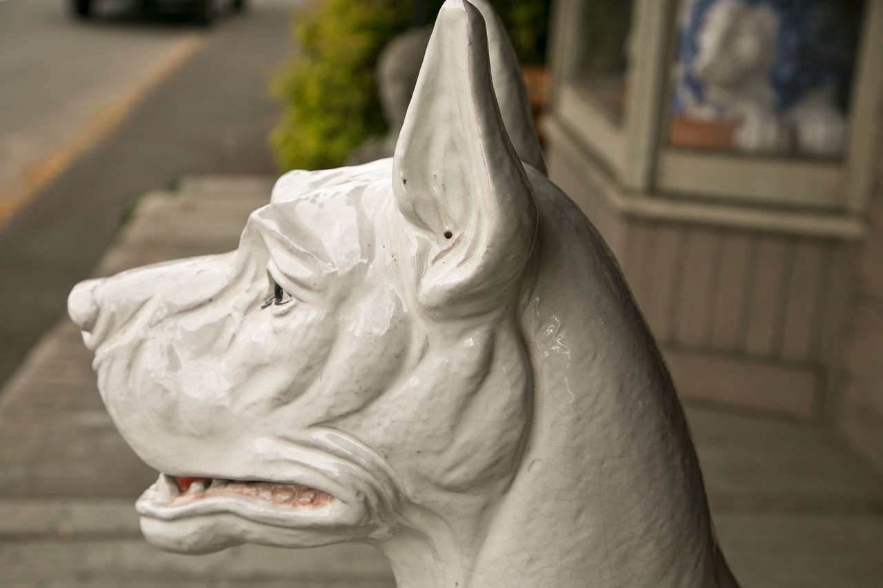 Glazed Pottery Great Dane In Good Condition For Sale In Woodbury, CT