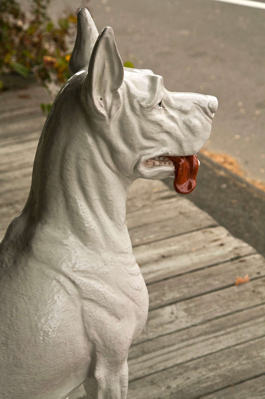 20th Century Glazed Pottery Great Dane For Sale