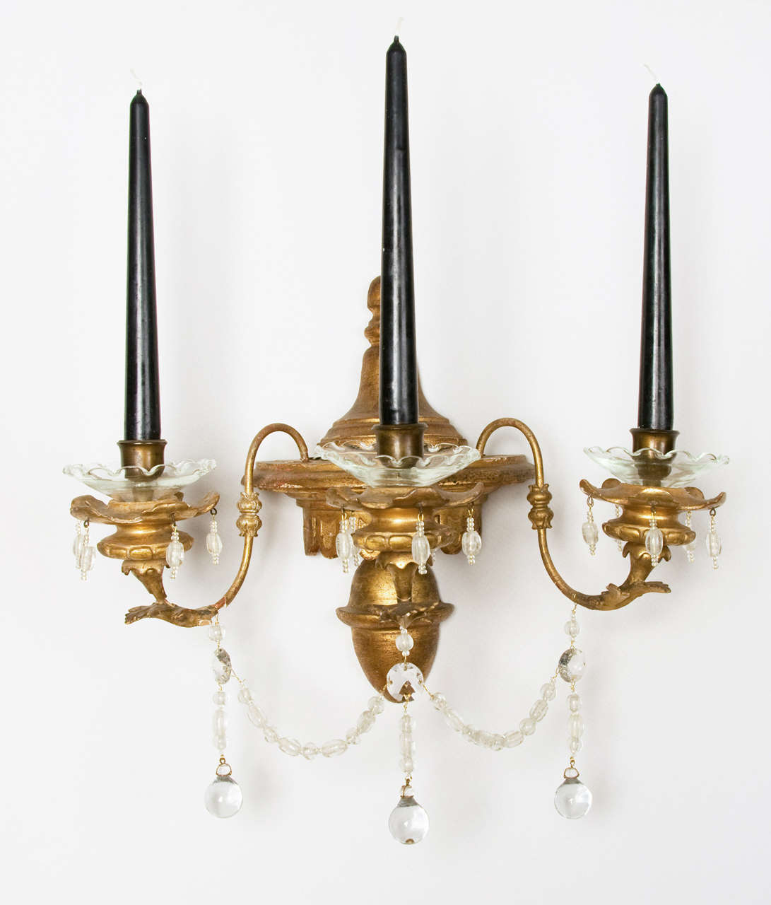 19th c. Italian Pair of three light Wall Sconces