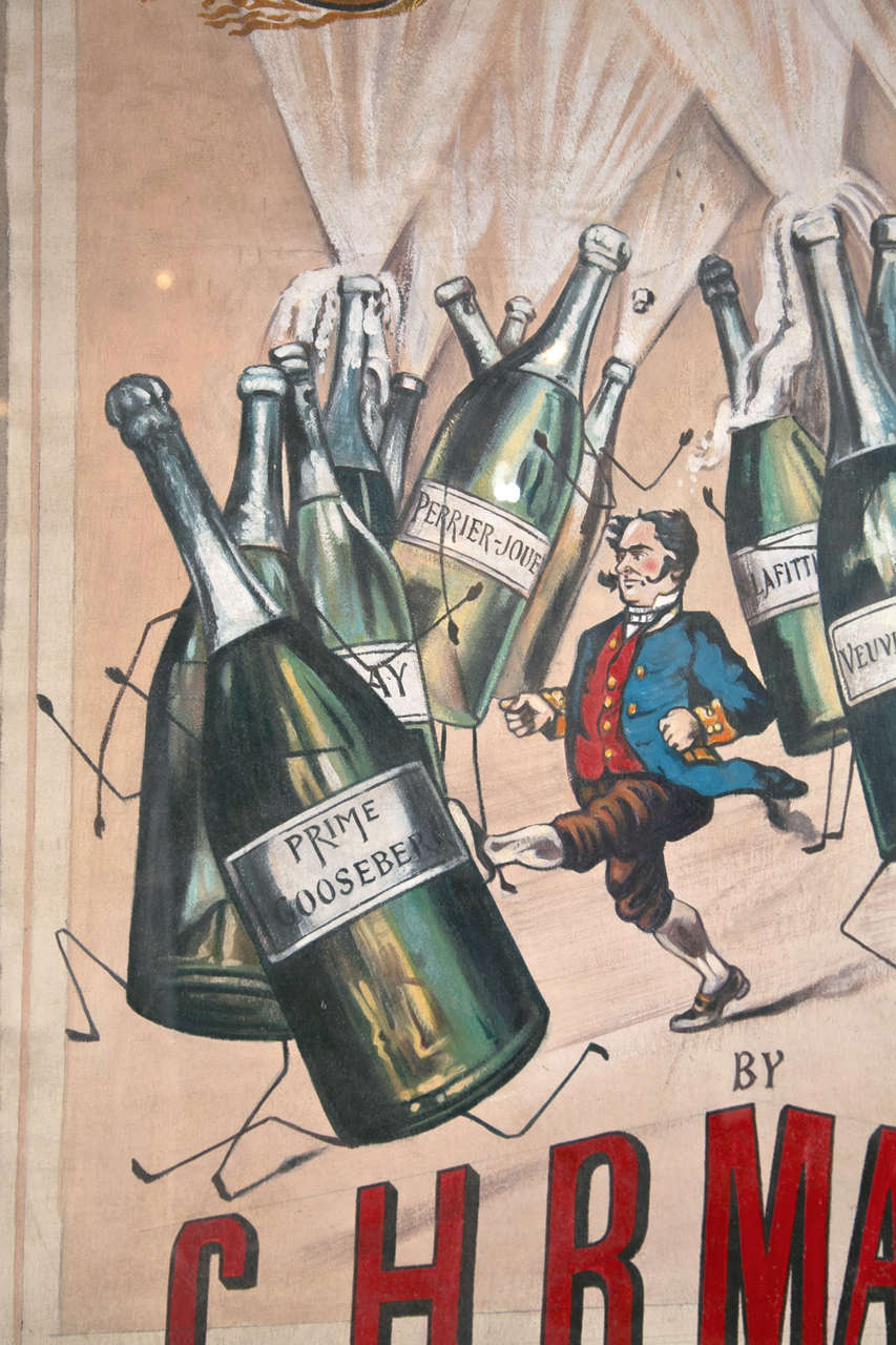 Mid-20th Century Artist's Proof for Champagne Advertisement