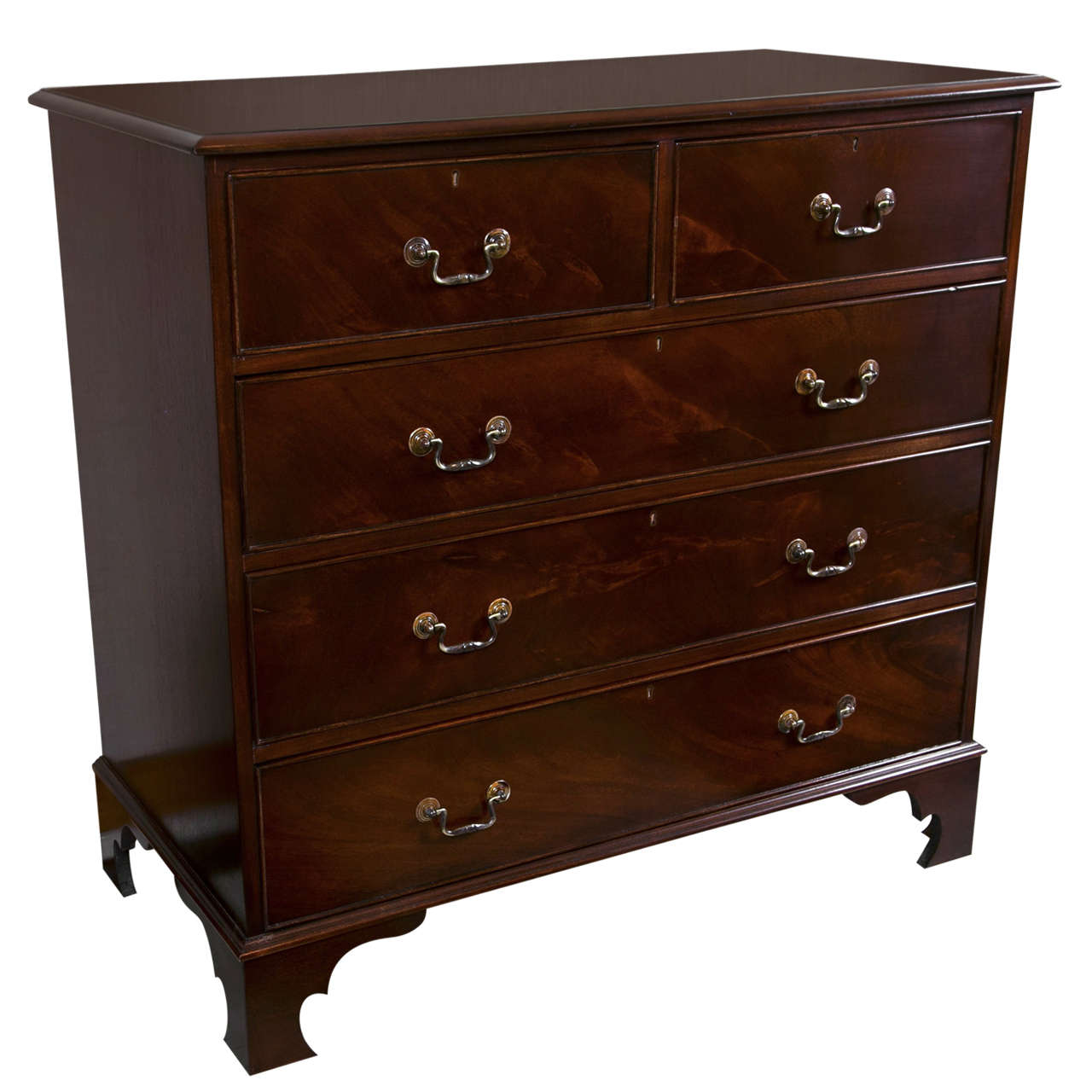 Large Antique English Mahogany Chest of Drawers For Sale at 1stDibs
