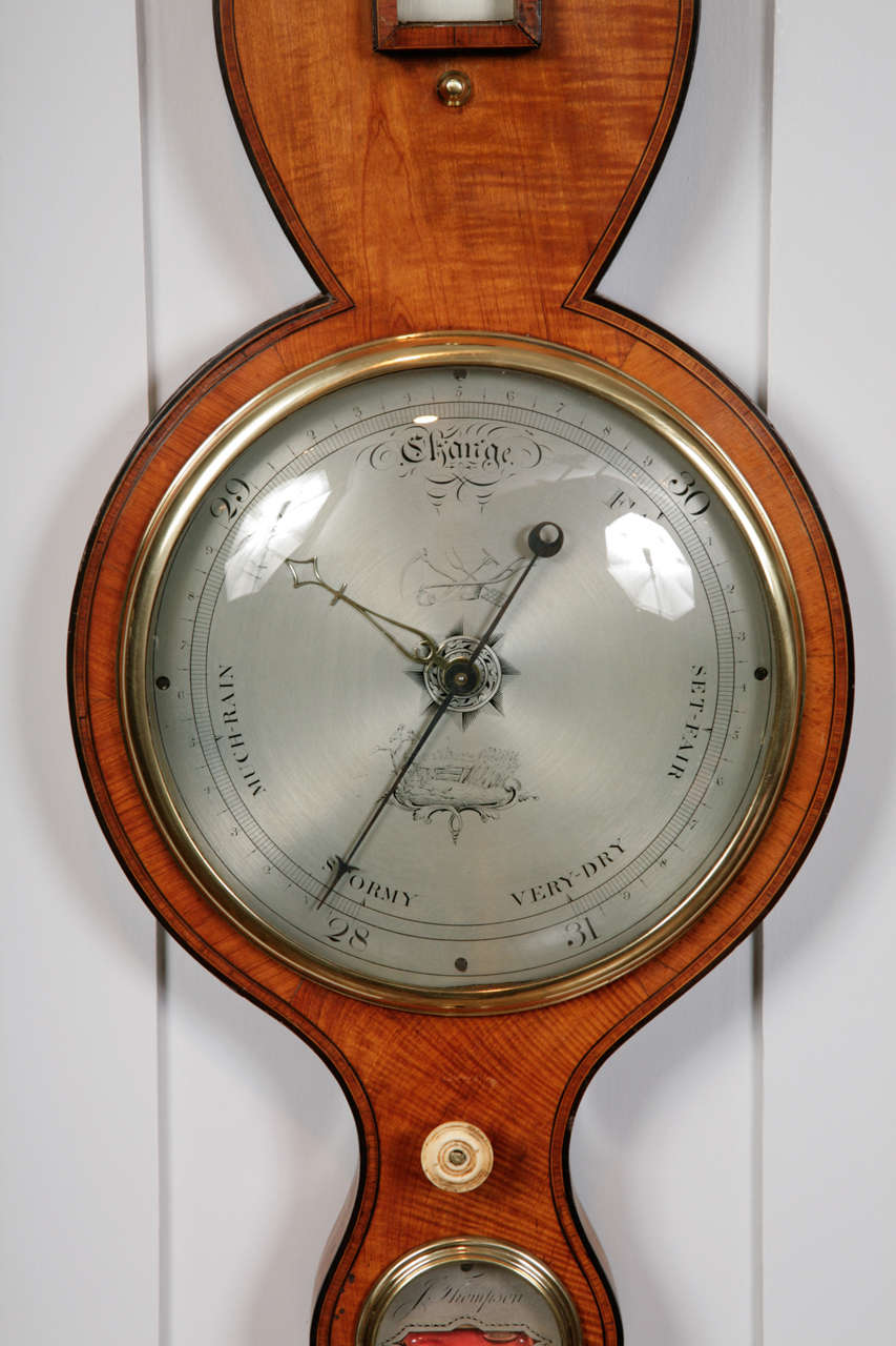 British George III Period Antique Barometer by J Thompson, Welbeck