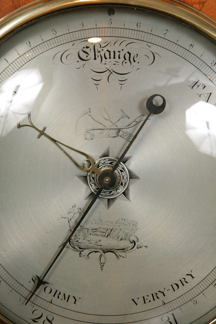 George III Period Antique Barometer by J Thompson, Welbeck In Excellent Condition In Devon, GB