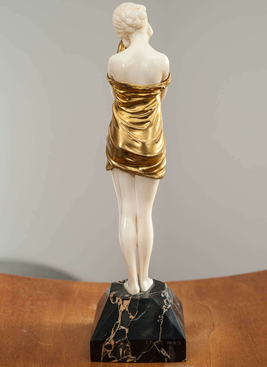 20th Century Demetre Chiparus (1888-1950) Chryselephantine Bronze Dore Sculpture