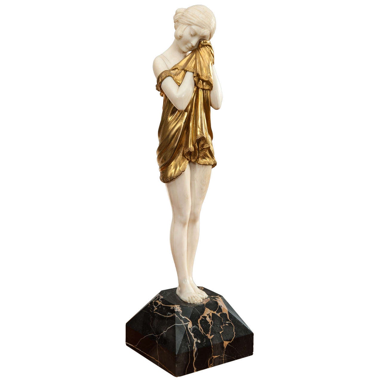 Demetre Chiparus (1888-1950) Chryselephantine Bronze Dore Sculpture