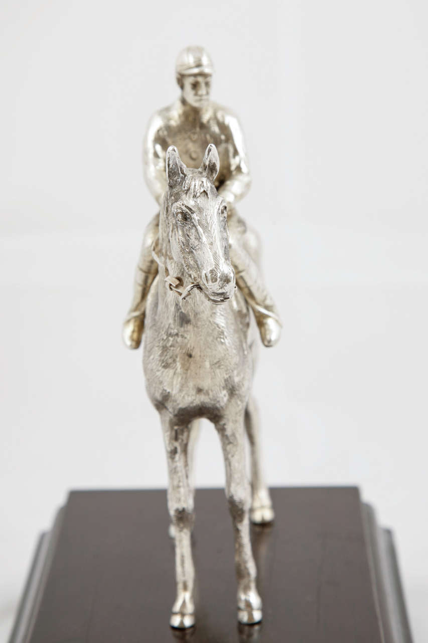 Sterling Silver Horse and Jockey In Excellent Condition In London, GB