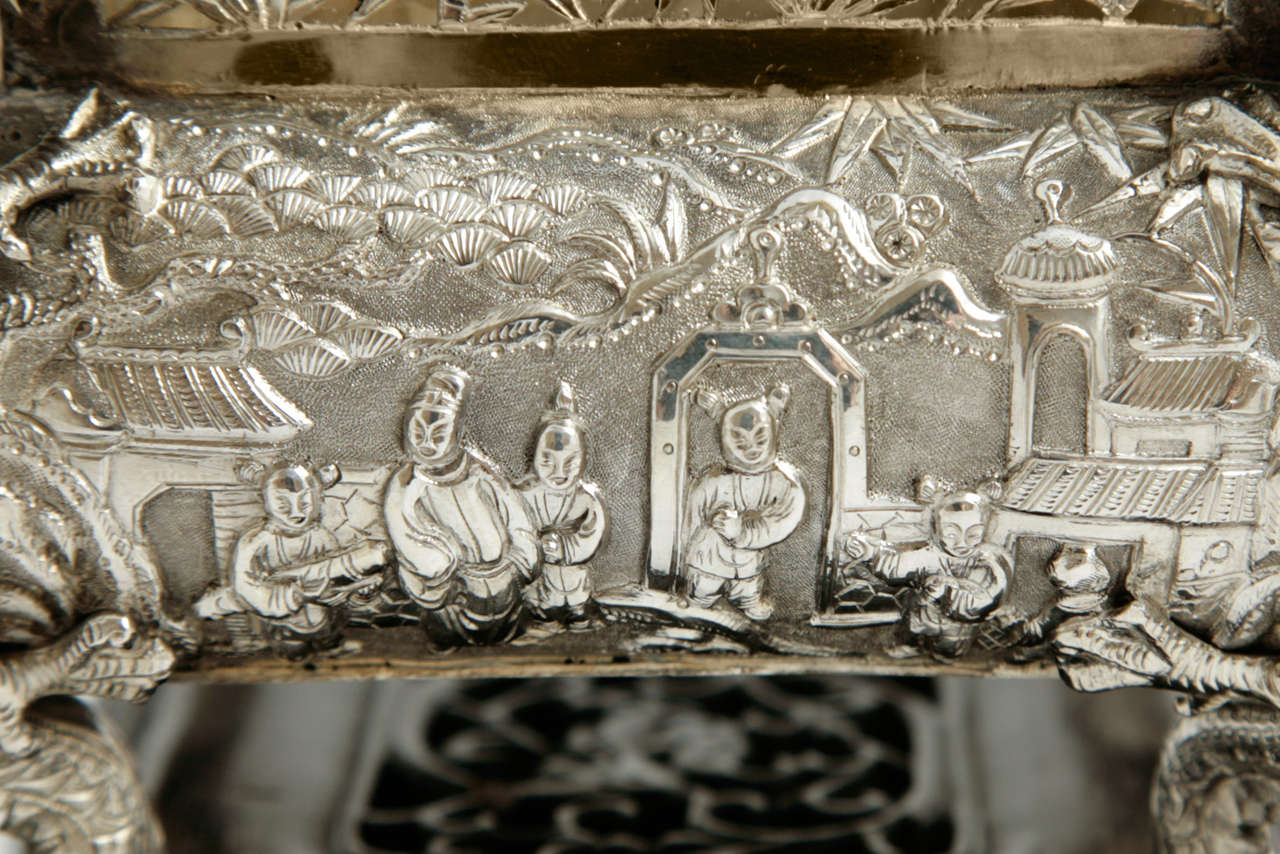 Chinese Export Silver Jardiniere For Sale 1