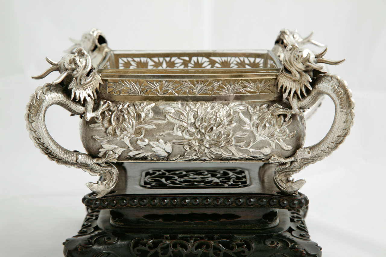 Chinese Export Silver Jardiniere For Sale 2