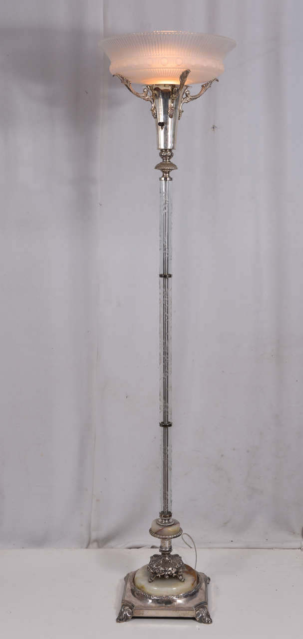 Silver Plated Torchiere Floor Lamp At, Silver Torchiere Floor Lamp