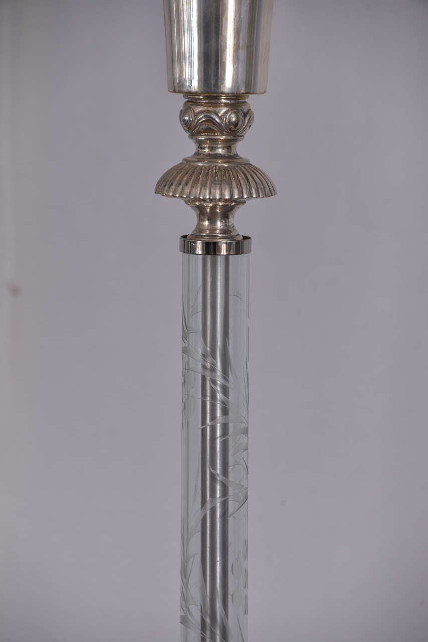 Mid-20th Century Silver Plated Torchiere Floor Lamp