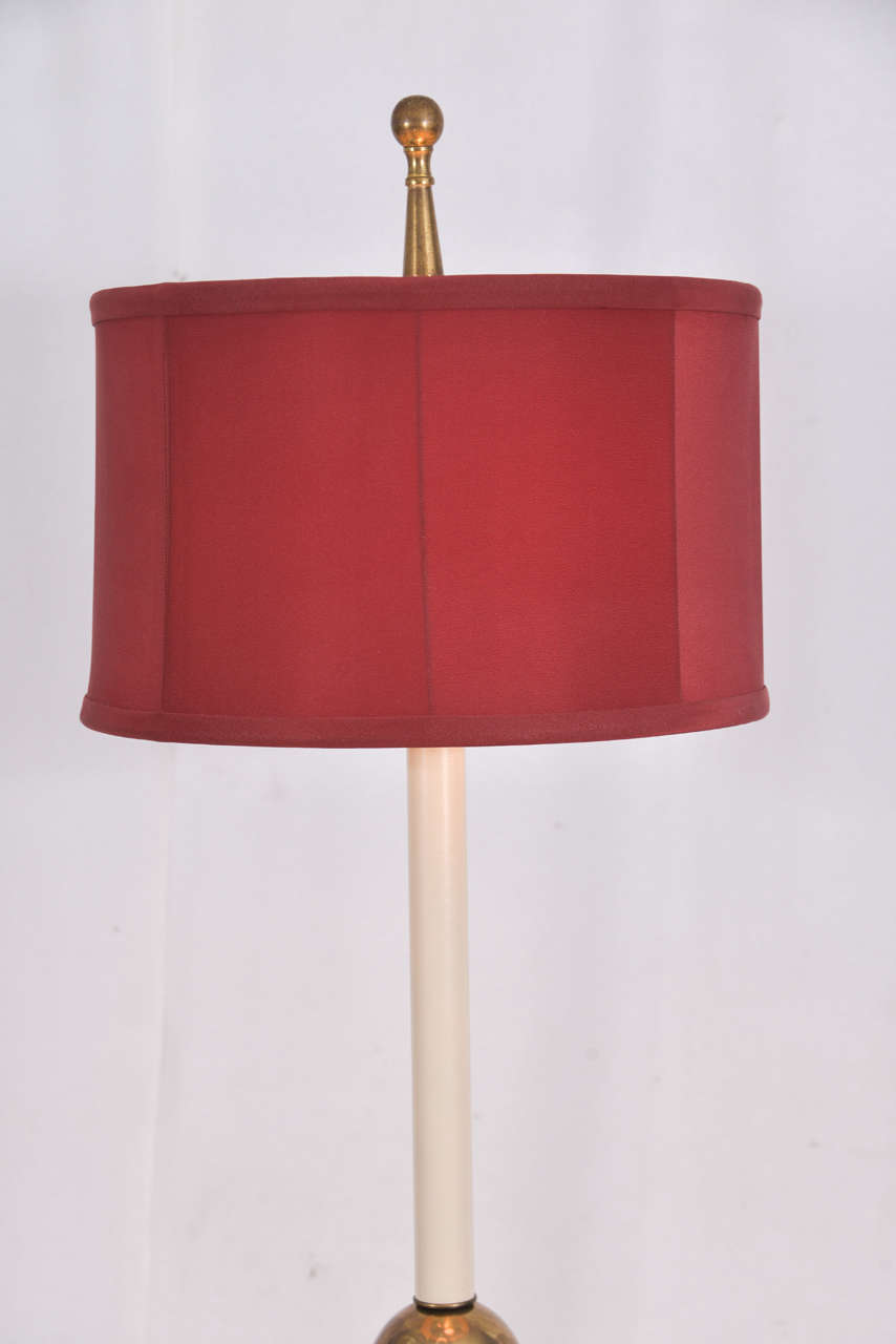 Cast Miniature Asian Floor Lamp, Polished Brass For Sale