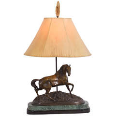 Bronze Stallion by Pierre Jules Mene as a Lamp