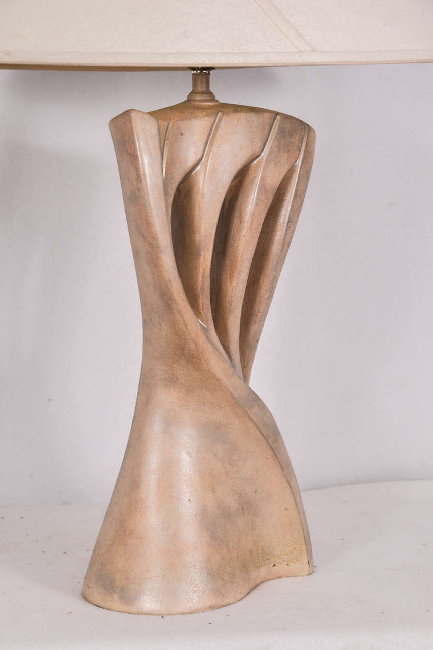 Pottery Mid-Century Modern Table Lamps and Shades For Sale
