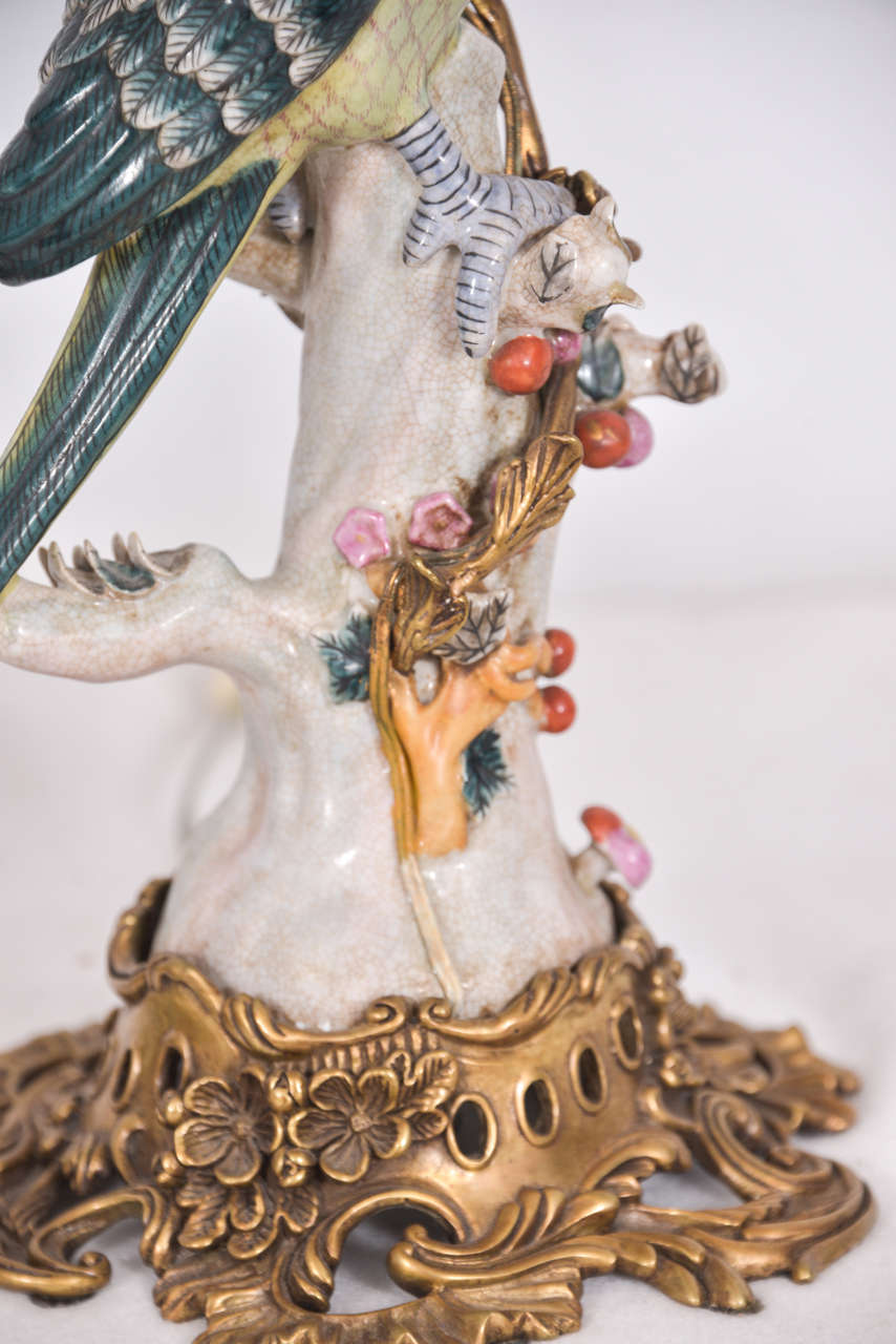 Italian Majolica Style Candelstick Lamps For Sale