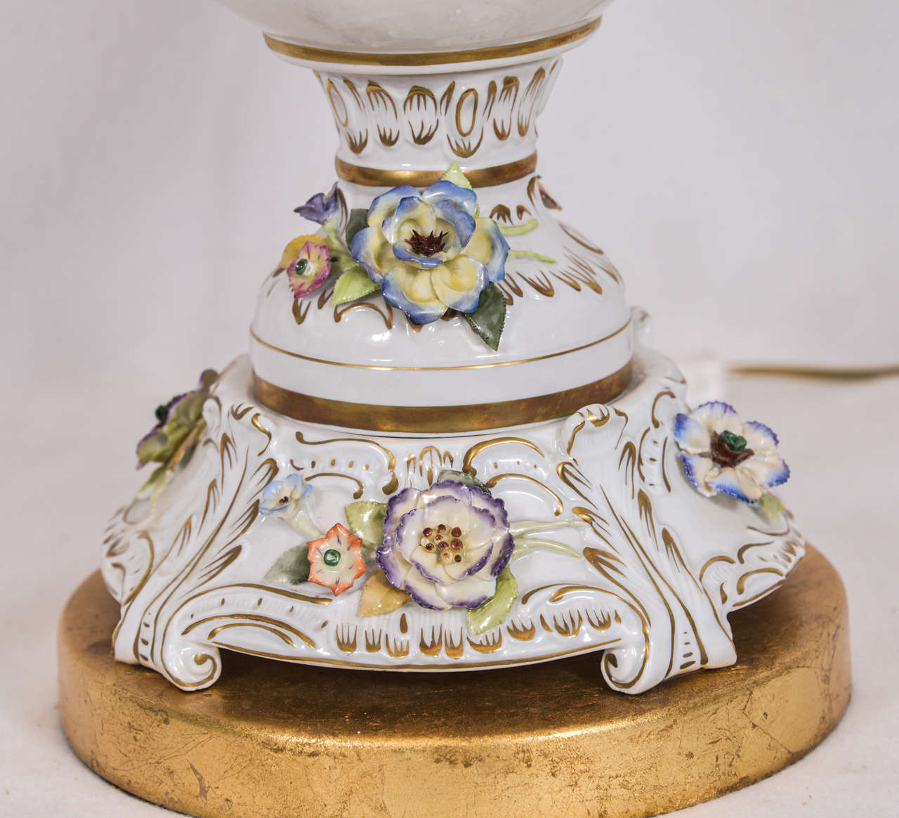 19th Century German Porcelain Urns as Lamps For Sale