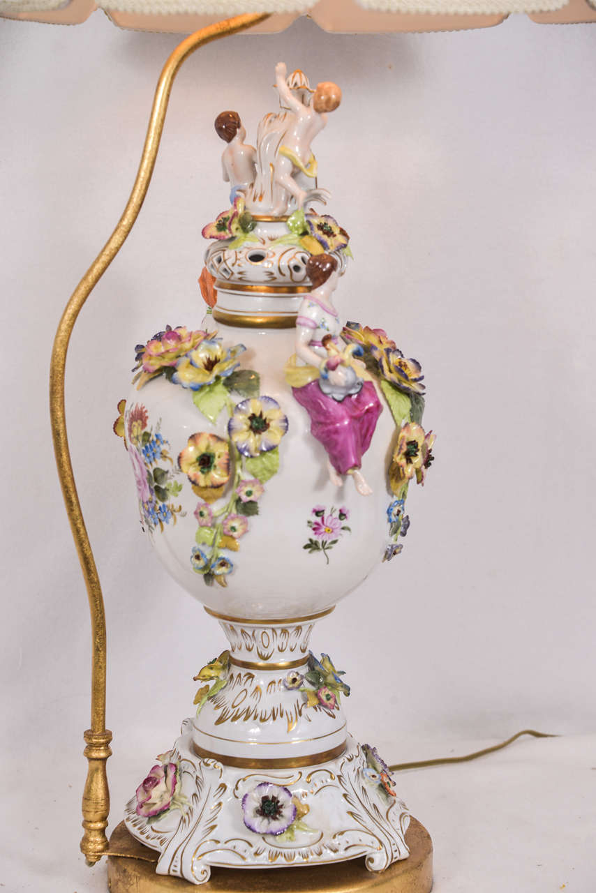 German Porcelain Urns as Lamps For Sale 1