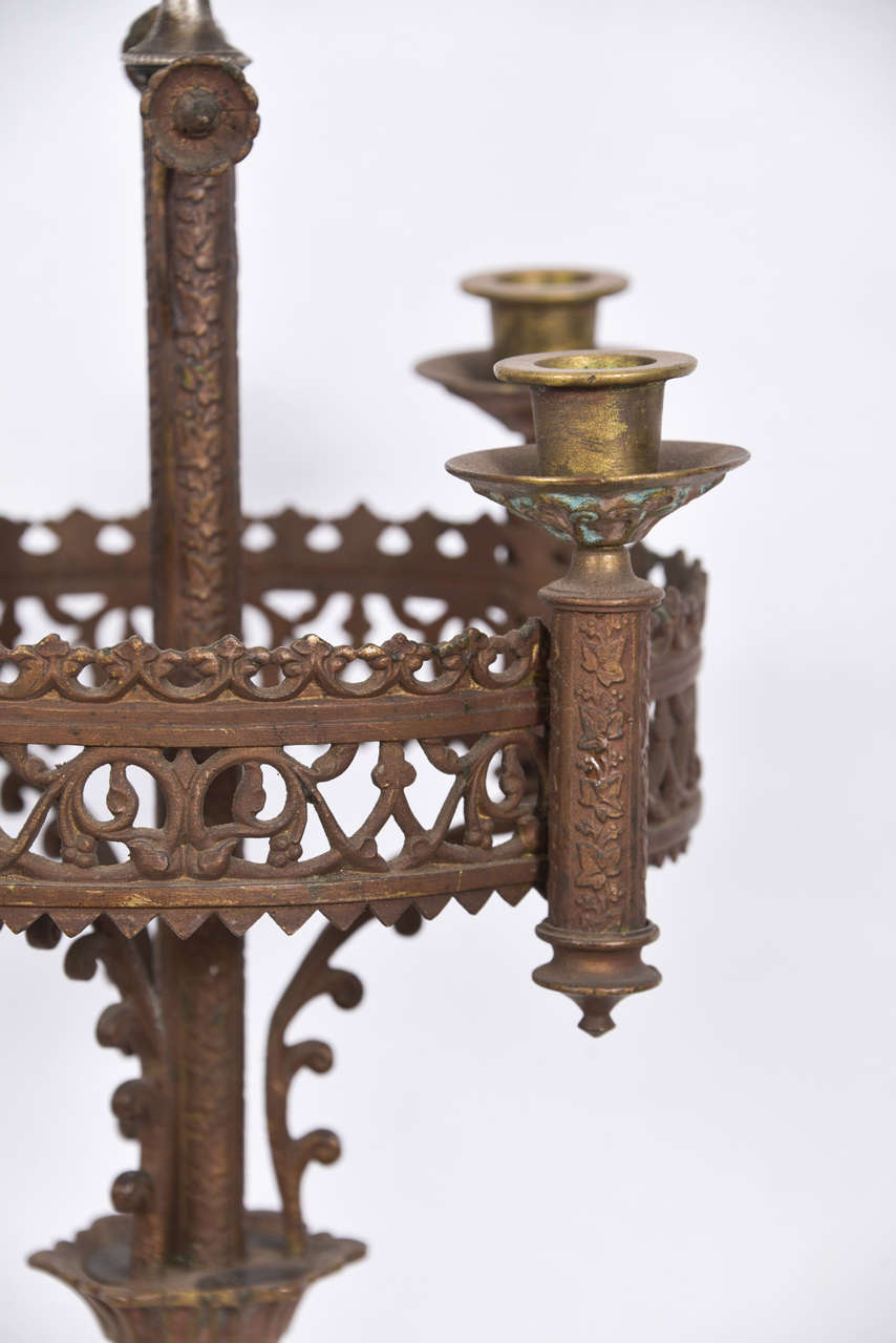 Pair of Medieval Bronze Candelabrum 1
