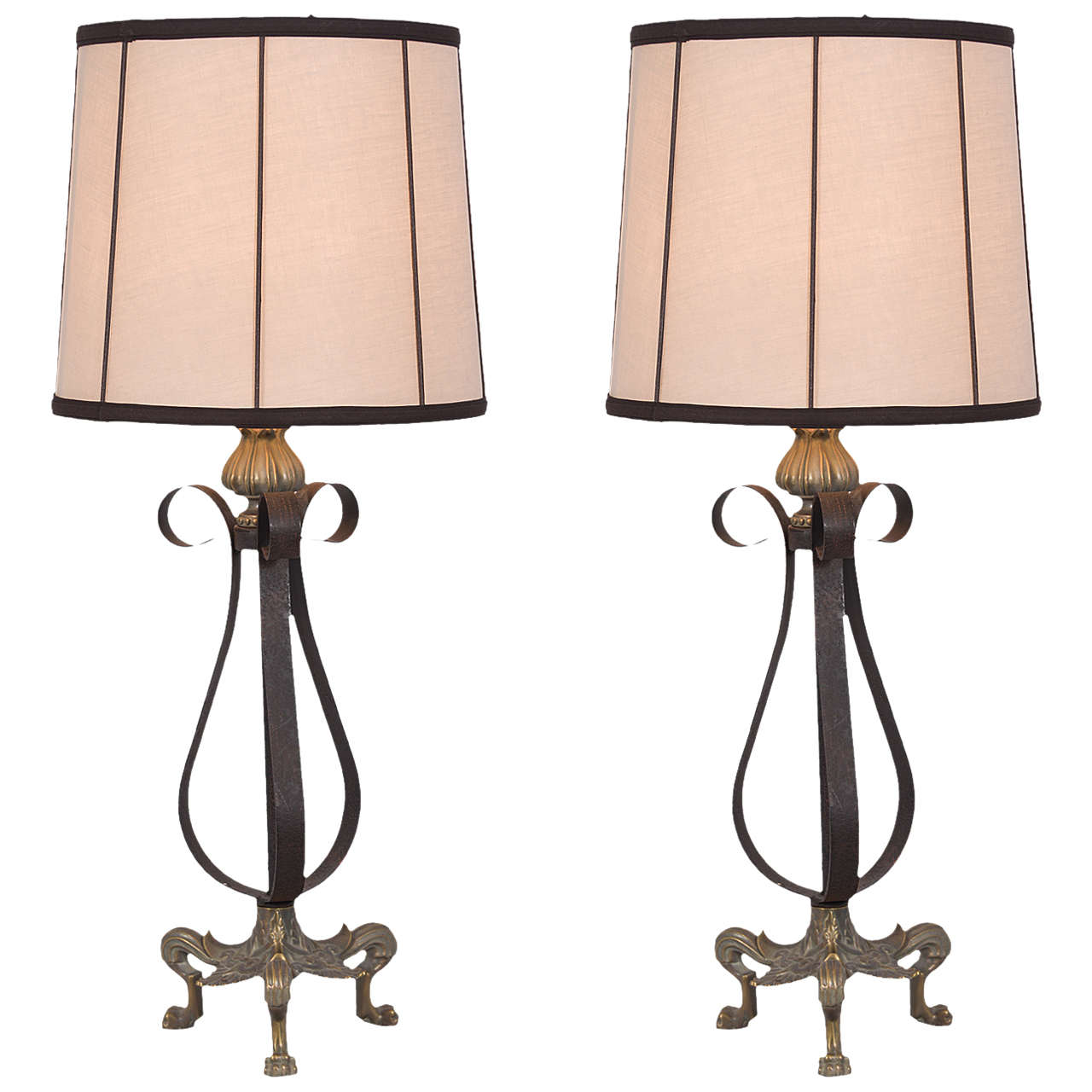 Pair of Neoclassical Design Table Lamps For Sale