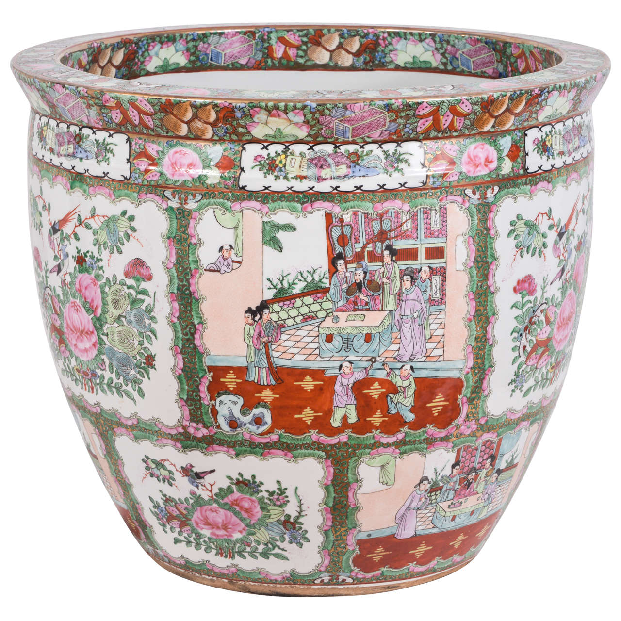 Rose Medallion Fish Bowl at 1stDibs