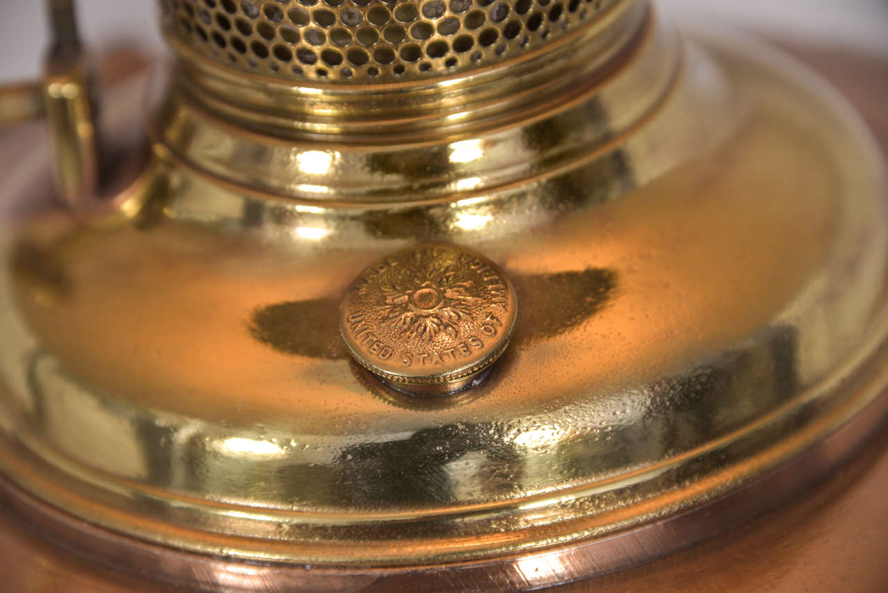 Cast Copper, Asian Design Converted Oil Lamp For Sale at 1stDibs