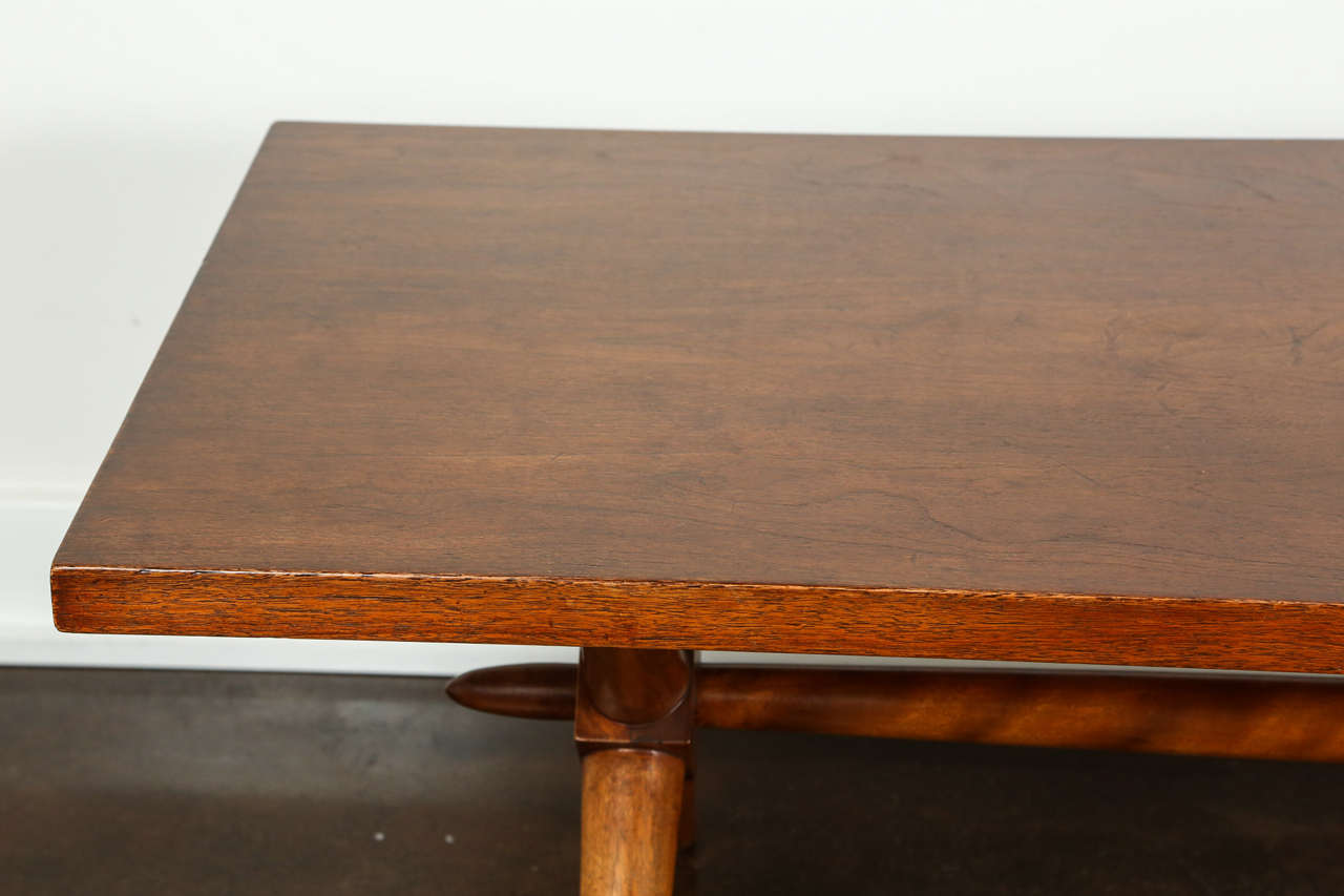 Walnut X-Base Low Table by T.H. Robsjohn-Gibbings In Good Condition In Los Angeles, CA