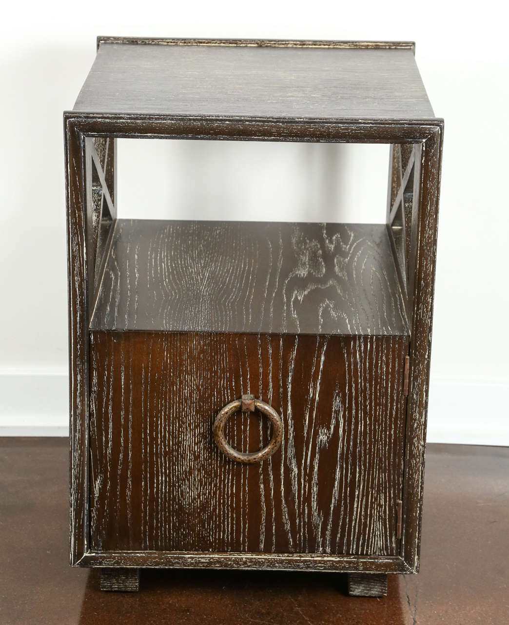 Pair of James Mont Nightstands in Cerused Oak Finish Tables at 1stdibs