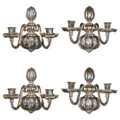 Pair of Caldwell Silverplated Sconces, circa 1920