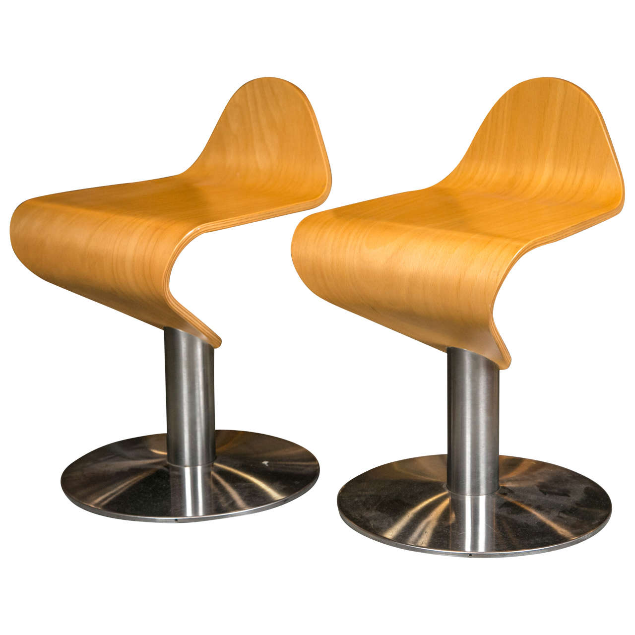 Set of Four Mid-Century Stools For Sale