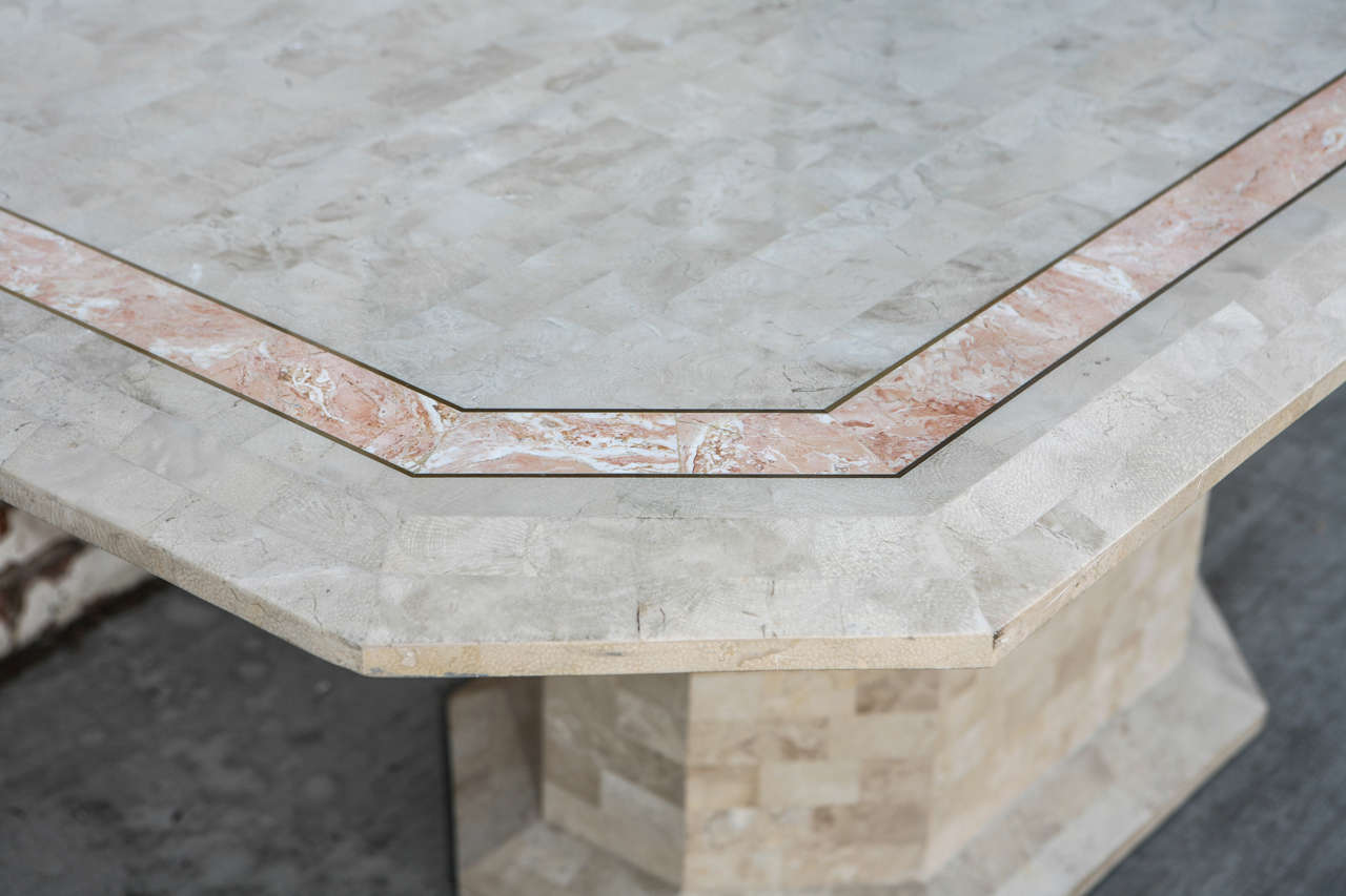 Travertine Pedestal Dining Table For Sale 4
