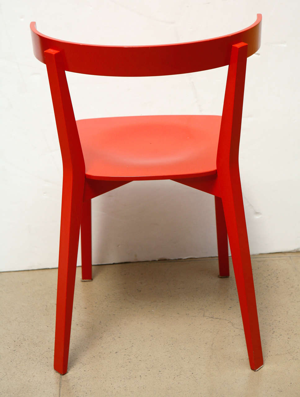 Set of Four Red Dining Chairs 1