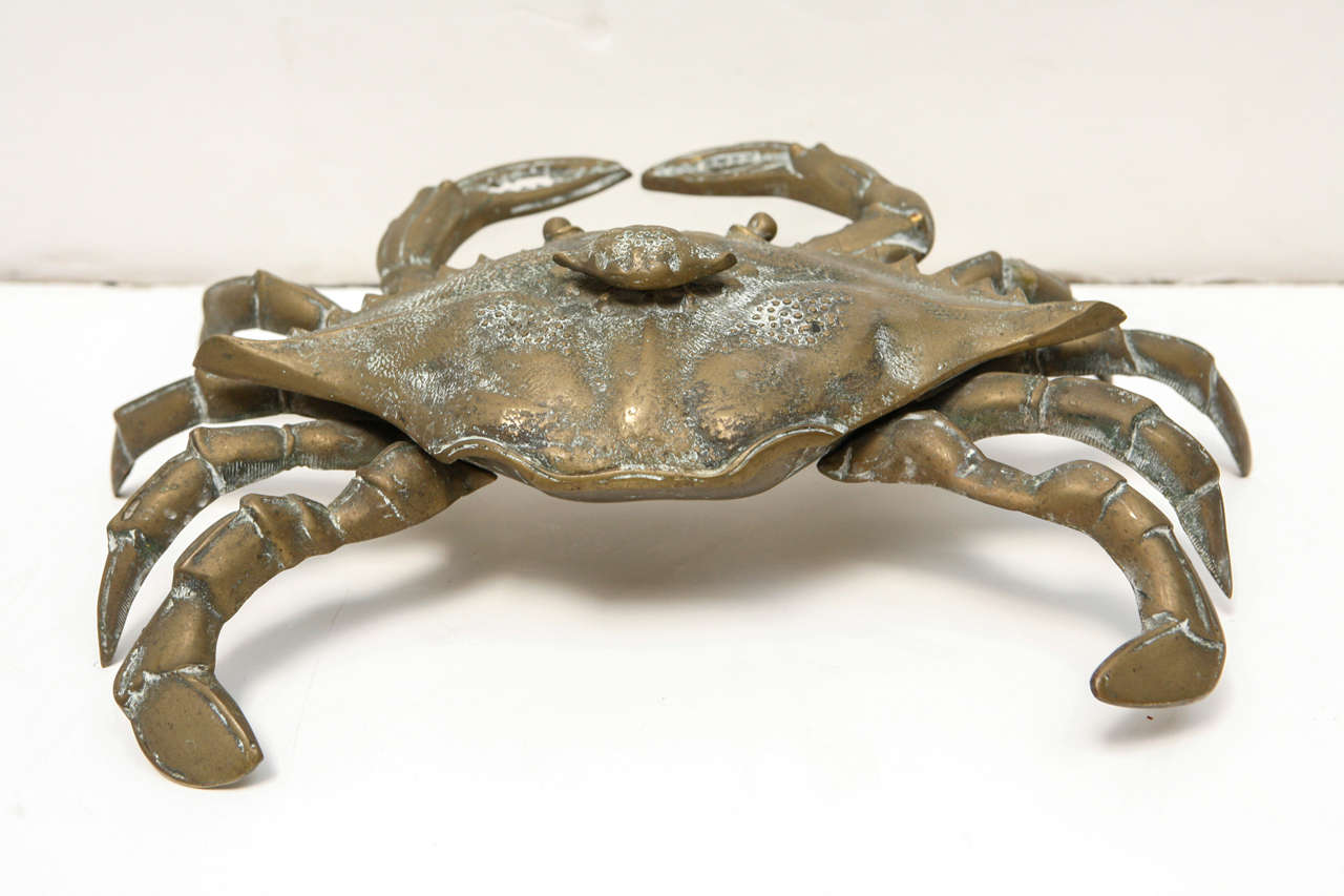 Mid-20th Century Vintage Brass Crab
