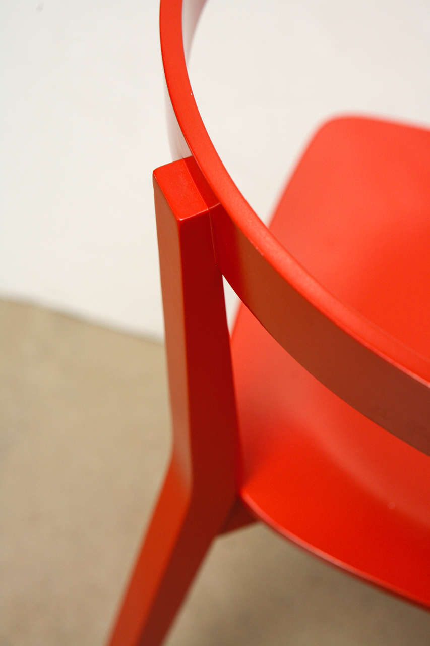 Set of Four Red Dining Chairs at 1stDibs