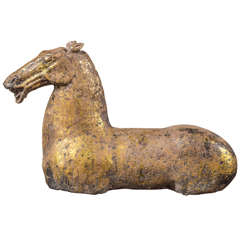 Gilt Metal Horse Sculpture