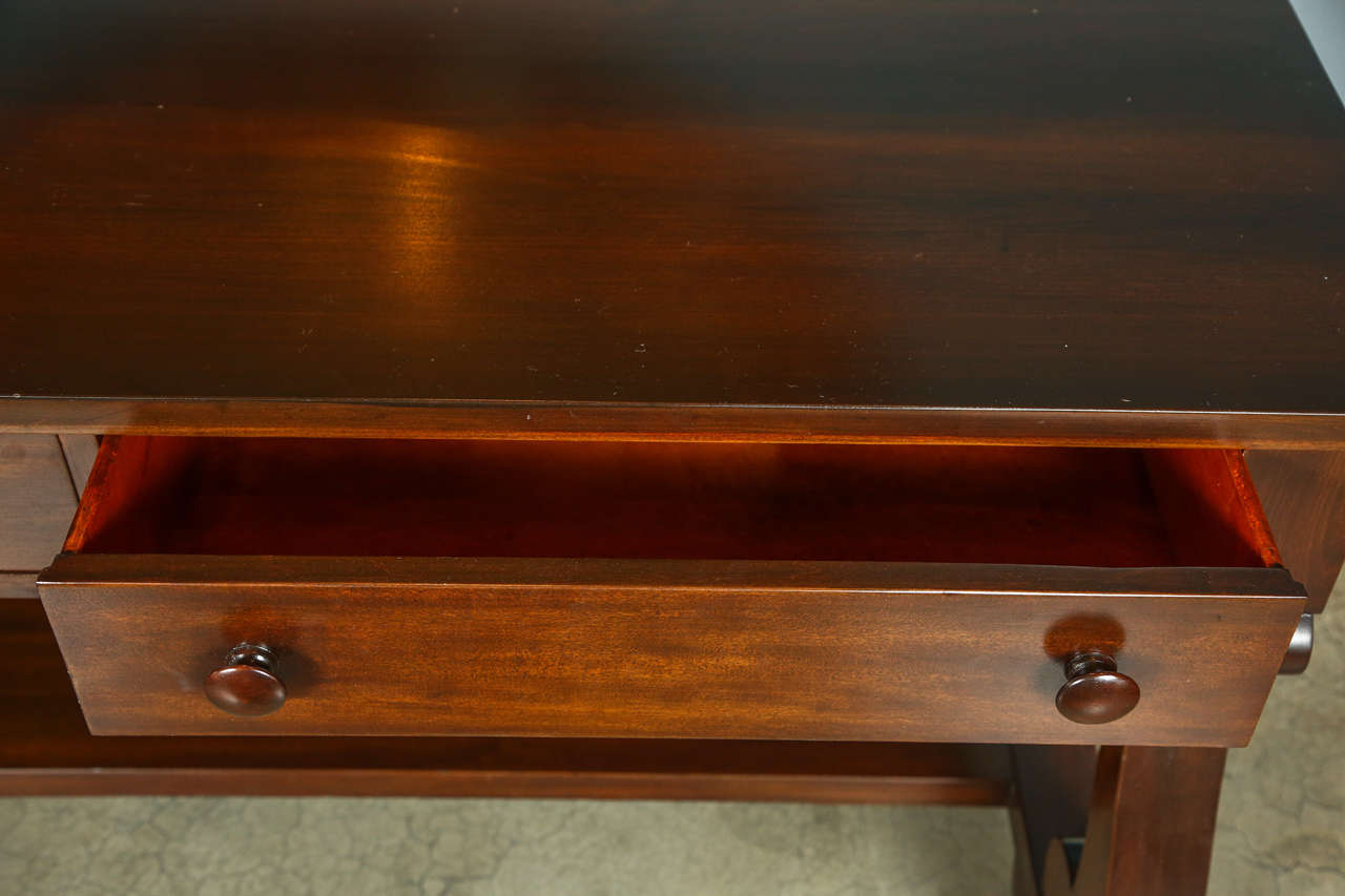 Mahogany Library Table in the Empire Style, circa 1915-1930 In Excellent Condition In Pasadena, CA