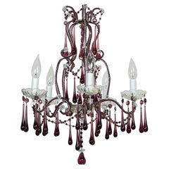 Chandelier with Purple Glass Crystals