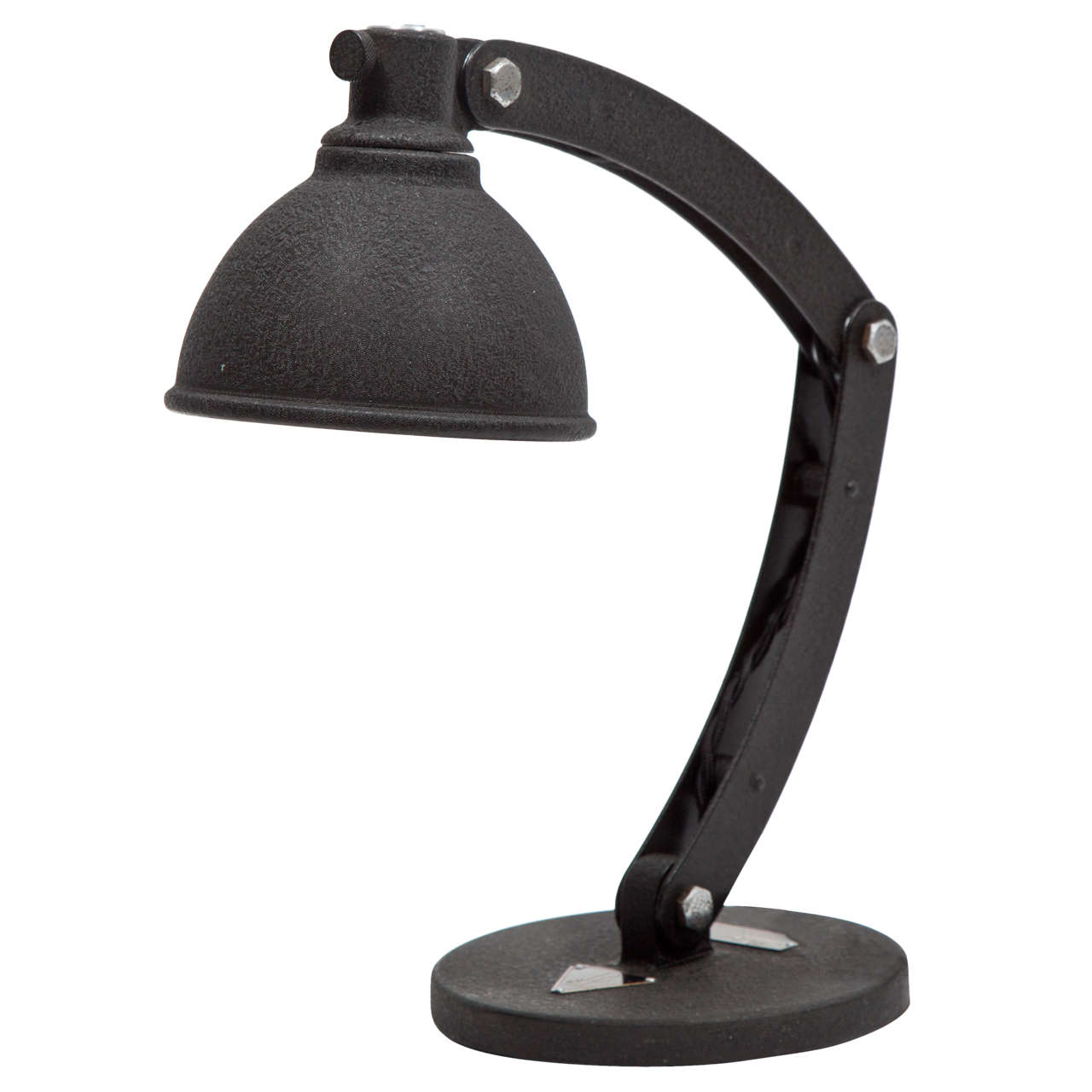 Bausch & Lomb Lampe de travail en métal noir en vente