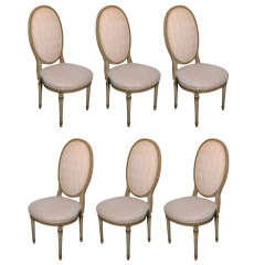 Set of 6 Louis XVI Style Painted Dining Chairs