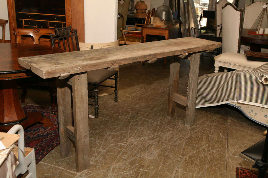 Rustic Workbench Console Table