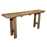Antique Rustic Workbench Console Table