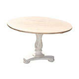 Vintage Rustic Round Pedestal Farm Table