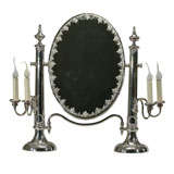 French Silvered Dressing Mirror with Electrified Candle Lamps