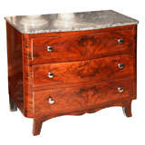 French Art Deco Exotic Walnut  Dresser, Marble Top